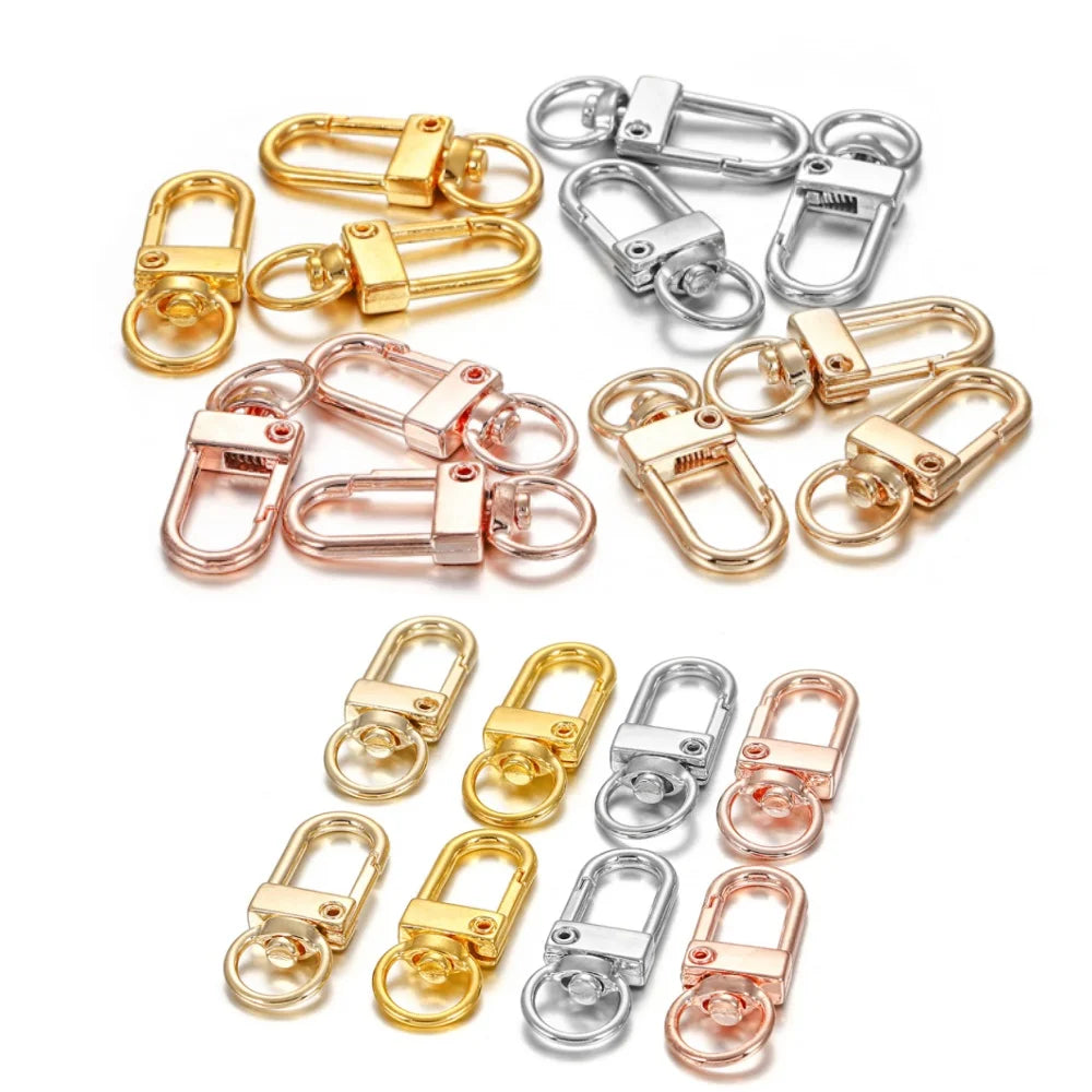 Pack Rotating Dog Buckle Gold Color Rhodium Metal Lobster