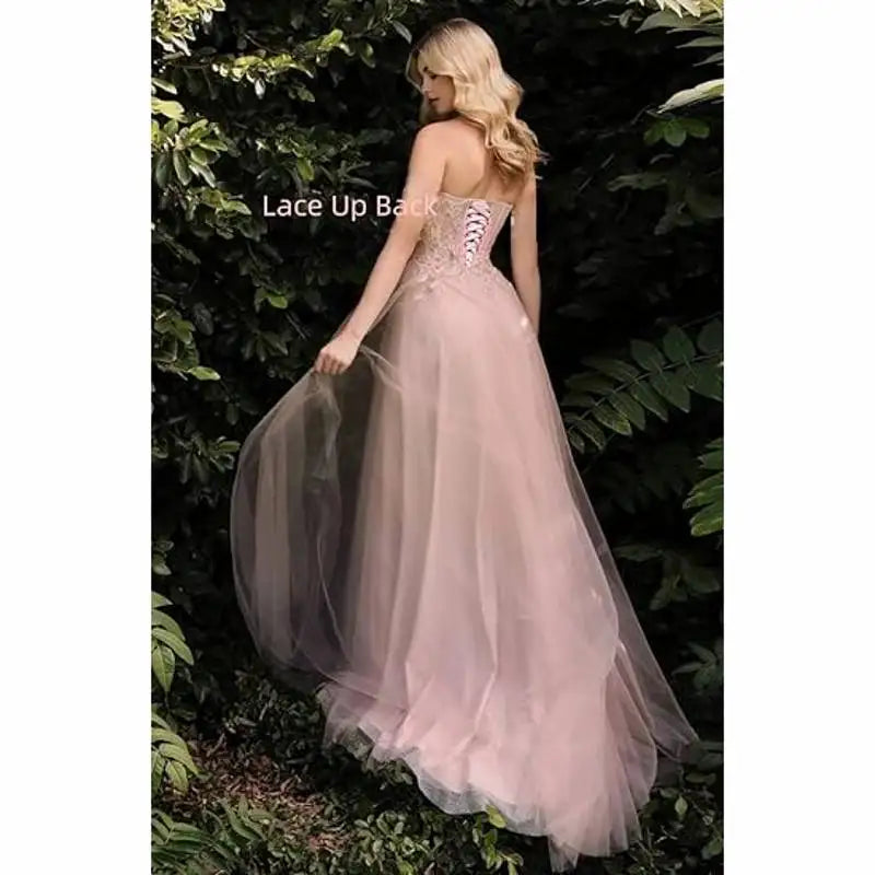 Sparkle Tulle Prom Dresses 2025 Sweetheart 3D Appliques Wedding Dresses Long Formal Evening Ball Gowns with Slit Dress for Women