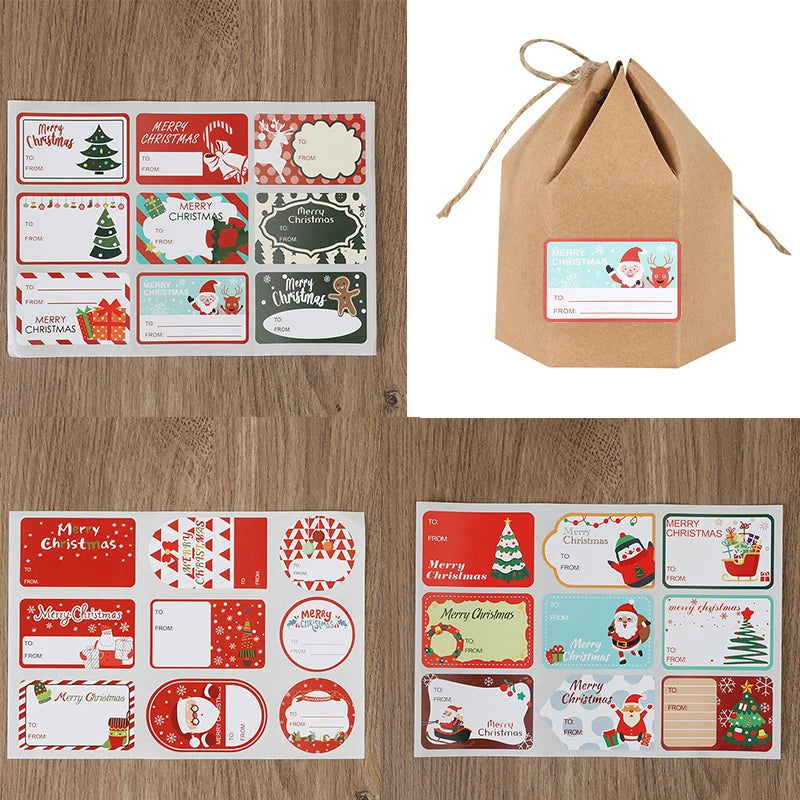 90pcs/10sheets Christmas Stickers,Writeable "To/From" Labels For Christmas Gifts,Envelope Sealing, Party Favors Decor,Diy Crafts