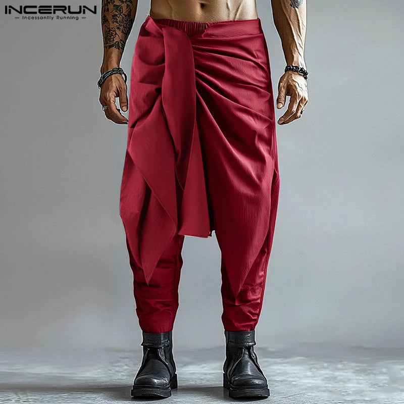 Fashion INCERUN Summer Spring Men Casual Pants Harem Pant Pleated