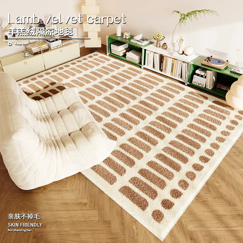 Living Room Carpet Fashion Art Plaid Bedroom Bedside Mat Popular Cloakroom Leisure Area Coffee Table Plush Rugs Ковер Tapis 러그