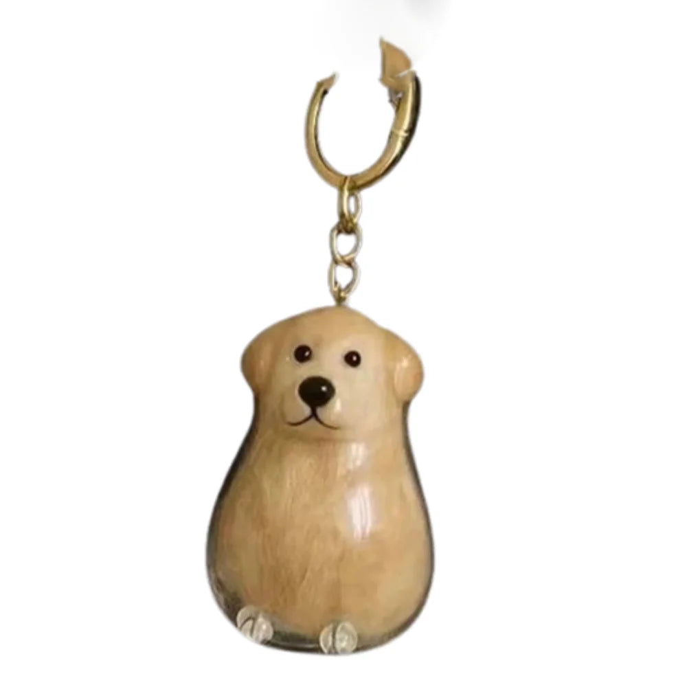 Dog Shape Dog Hair Storage Box Transparent Hair Grooming Pet Hair Keychain DIY Handmade Acrylic Puppy Pendants Backpack