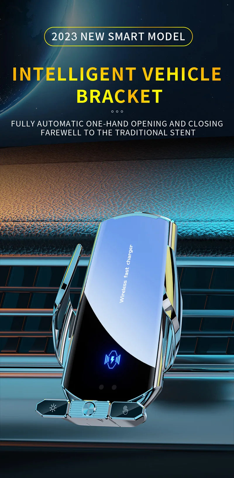Gravity Car Holder Stand Wireless Charger Phone Air Vent Clip Mount Mobile Cell Gps Support for Iphone 14 13 12 X Samsung Xiaomi