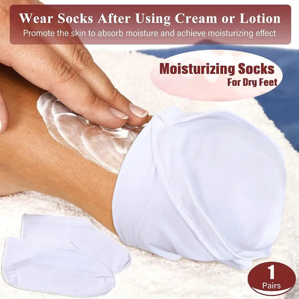 Rough Skin Sleep Socks Soft for Skin Care White Grey Spa Socks Moisturizing Socks Overnight Moisture