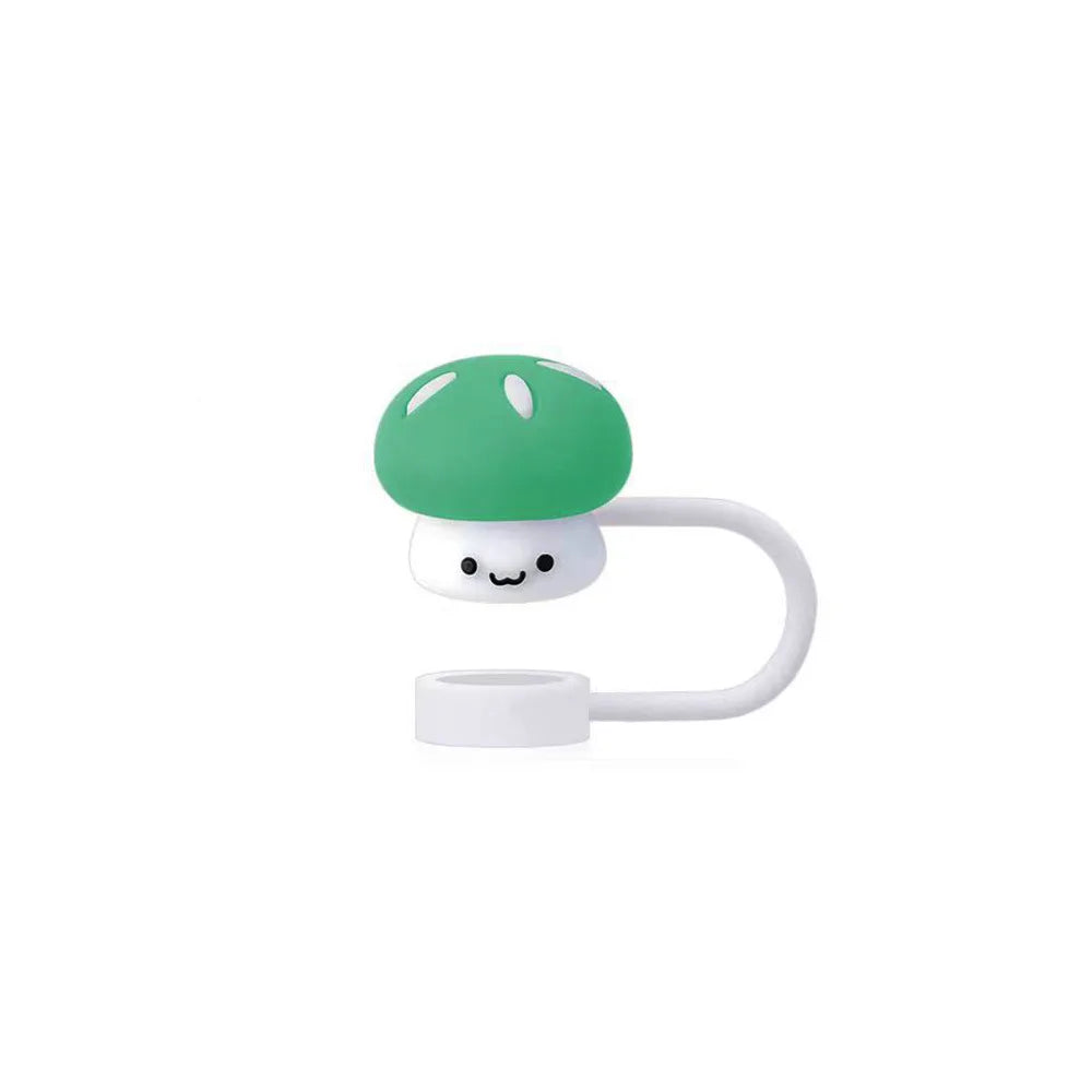 3D Cute mushroom Silicone Straw Covers For Stanley Water Glass Bottle Drinking Dust Cap Straw Tip Cover Cup Accessories For 10mm
