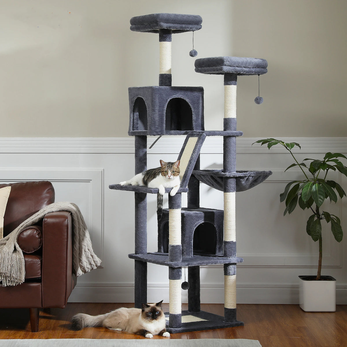 Large Cat Tree Tall Cat Tower for Indoor Cats