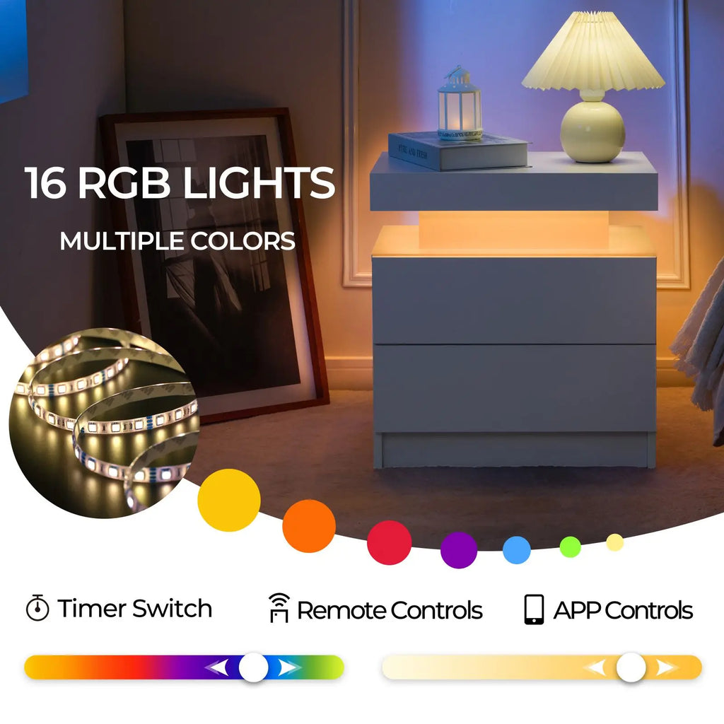 Cubehom Nightstand Set of Nightstand with 2 Drawers