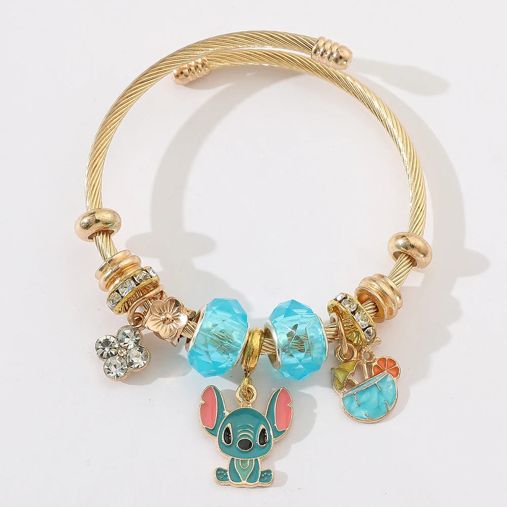 Disney-Lilo & Stitch Bracelet Anime Wristband, Cartoon Accessories for Kids, Birthday Gift, Toy for Boys and Girls, 7Styles