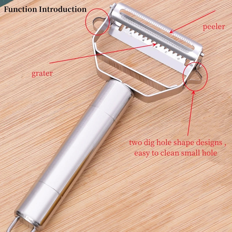 1 Pack Of Stainless Steel Peeler Kitchen Multifunctional Vegetable Cutter Fruit And Vegetable Tools Potato Carrot Melon Grater