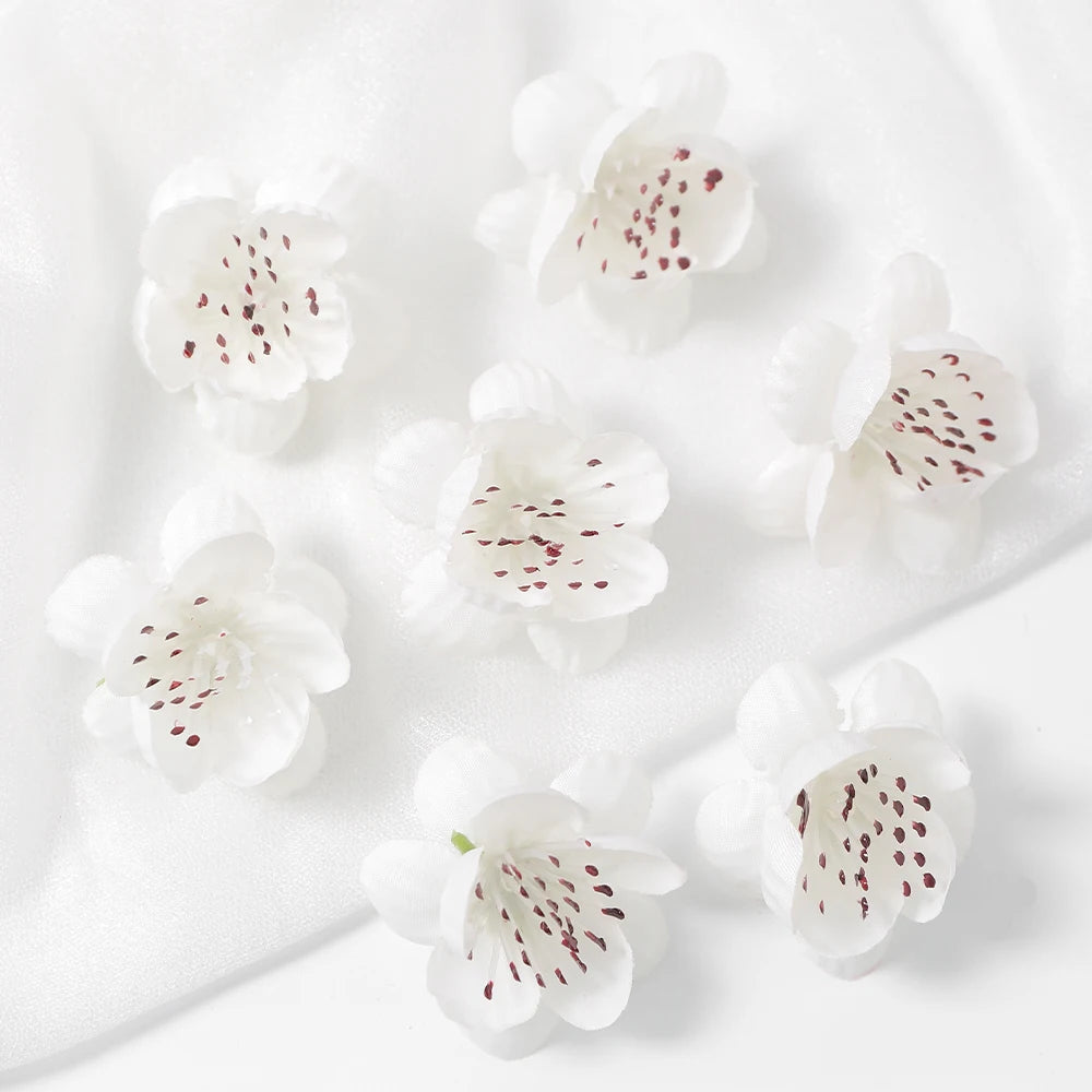 20/30Pcs Peach Blossom Artificial Flower Head For Wall Plant Home Room Decoration DIY Garland Valentine's Day Gift Wedding Decor