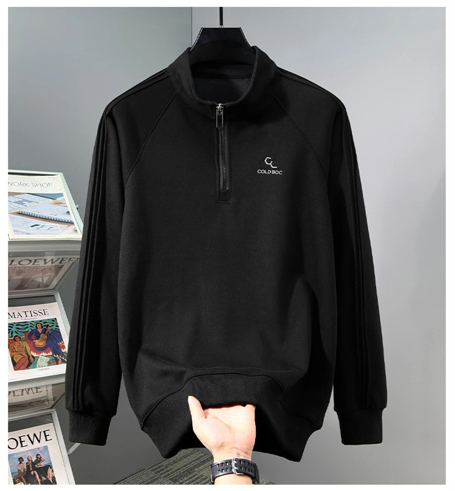 Harajuku Vintage Stand-up Collar Sweatshirts Men 12XL Plus Size Sweatshirt Spring Autumn Pullover Big Size 10XL