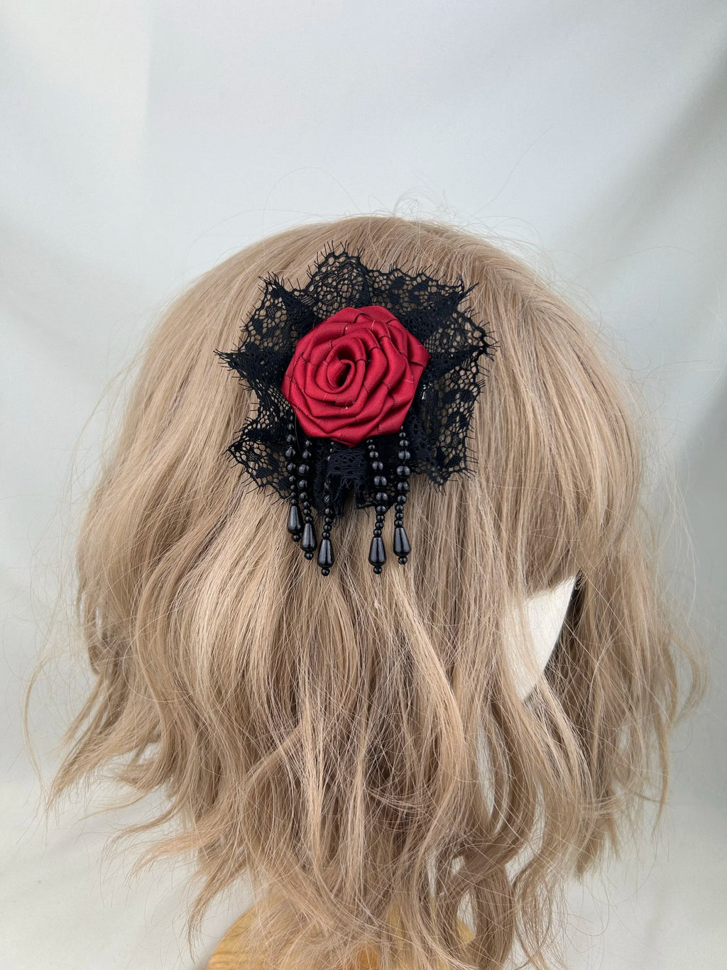 Gothic Vintage Lace Hand Made Rose Hair Accessories Y2K Spicy