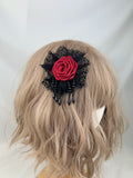 Gothic Vintage Lace Hand Made Rose Hair Accessories Y2K Spicy