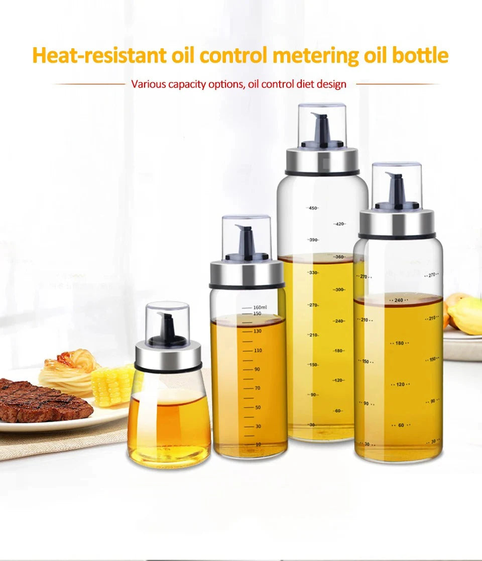 180/300/500ml Cooking Seasoning Oil Bottle Sauce Bottle Glass Storage Bottles for Oil and Vinegar Oil Dispenser For Kitchen