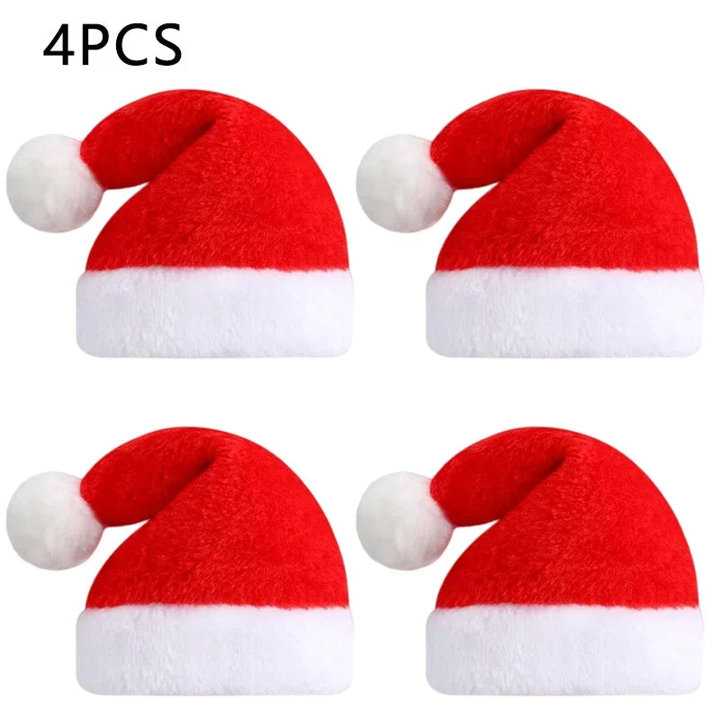 Frienda Dog Santa Hat  Christmas Hat Soft Plush Cat Hat Pet Costumes for Small Dog Cat for Pet Party Puppy Christmas Supplies