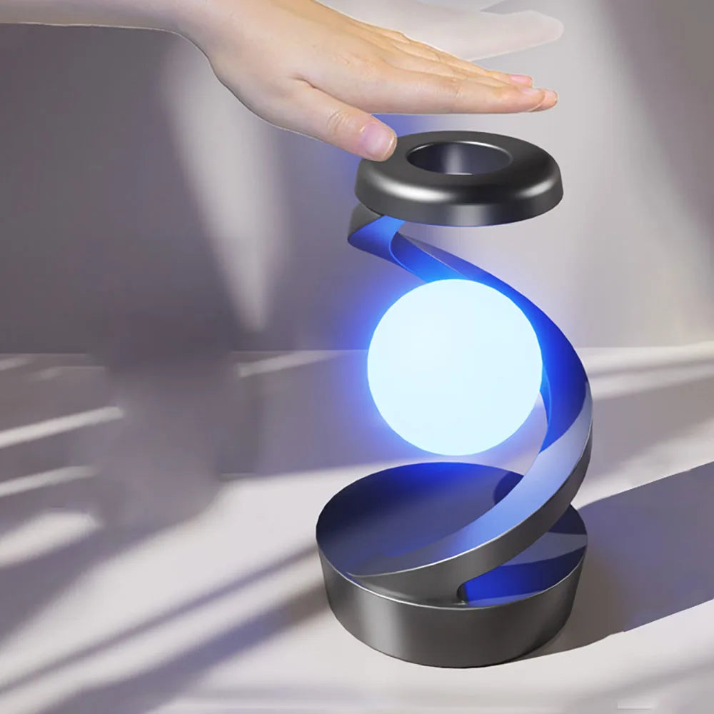 Creative Table Lamp, Rotating Floating lamp, 15W Wireless Charger, Mobile Phone Wireless Charger, RGB Atmosphere Night Light