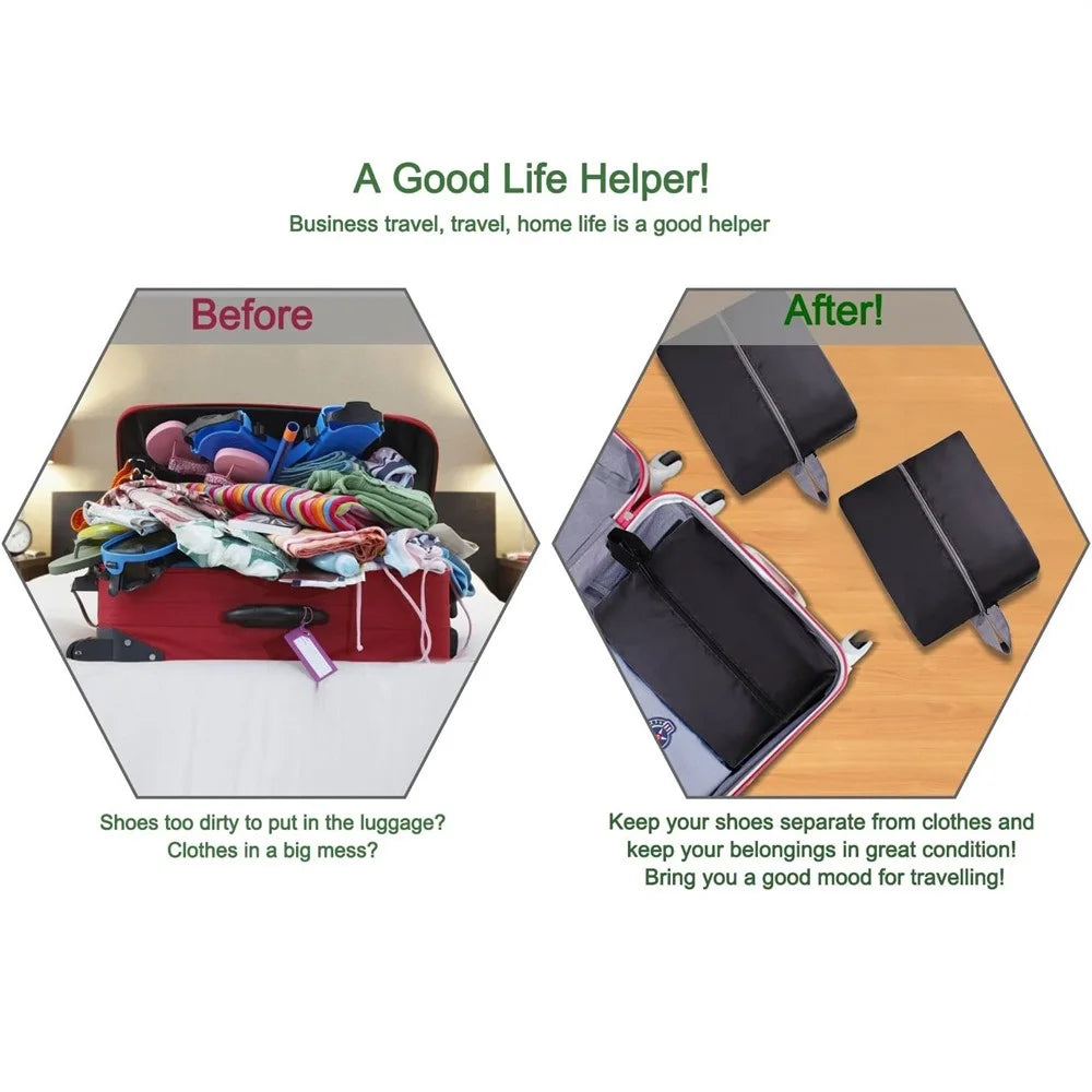 2 or 4 Pack Portable Nylon Waterproof Shoe Storage