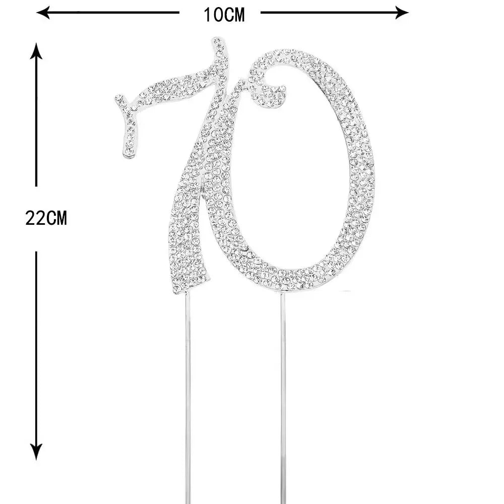 25 Cake Topper Sparkly Crystal Rhinestones Cake Topper Cake Decoration for 25th Birthday Party or or 25th Wedding Anniversary