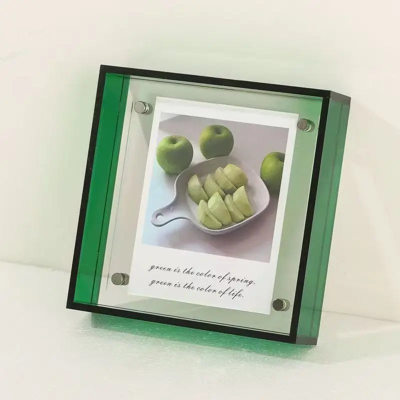 Color Acrylic Picture Frame Pendulum Table Square 4-inch Postcard Double-sided Display Stand Transparent Picture Frame Picture