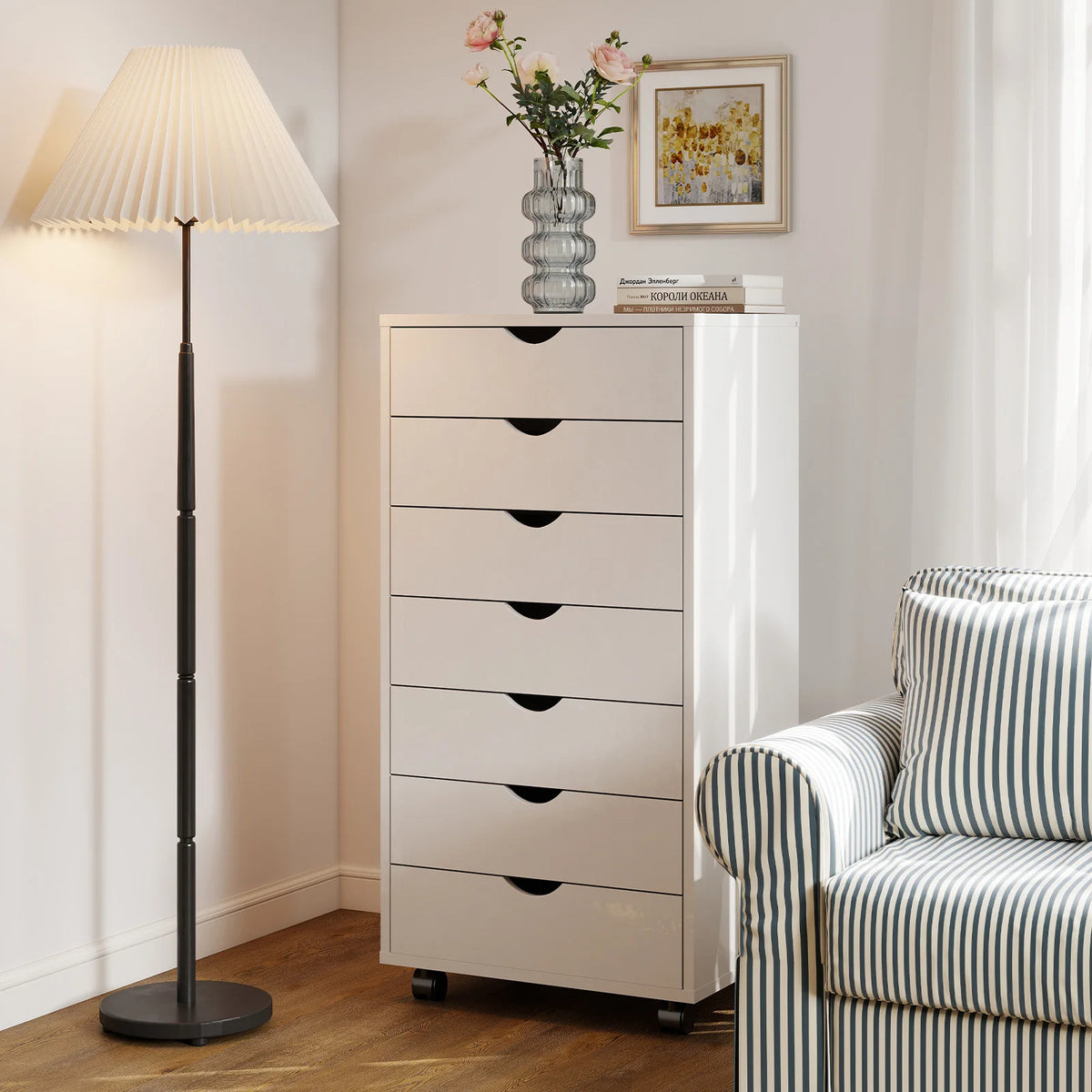 MCQ Wood 7 Drawer Cabinet For Living Room File
