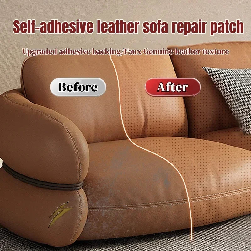 Self Adhesive Breathable Leather Car Seat Repair Perforated Faux Genuine Leather Leather Sofa Car Interior Refurbishment Sticker