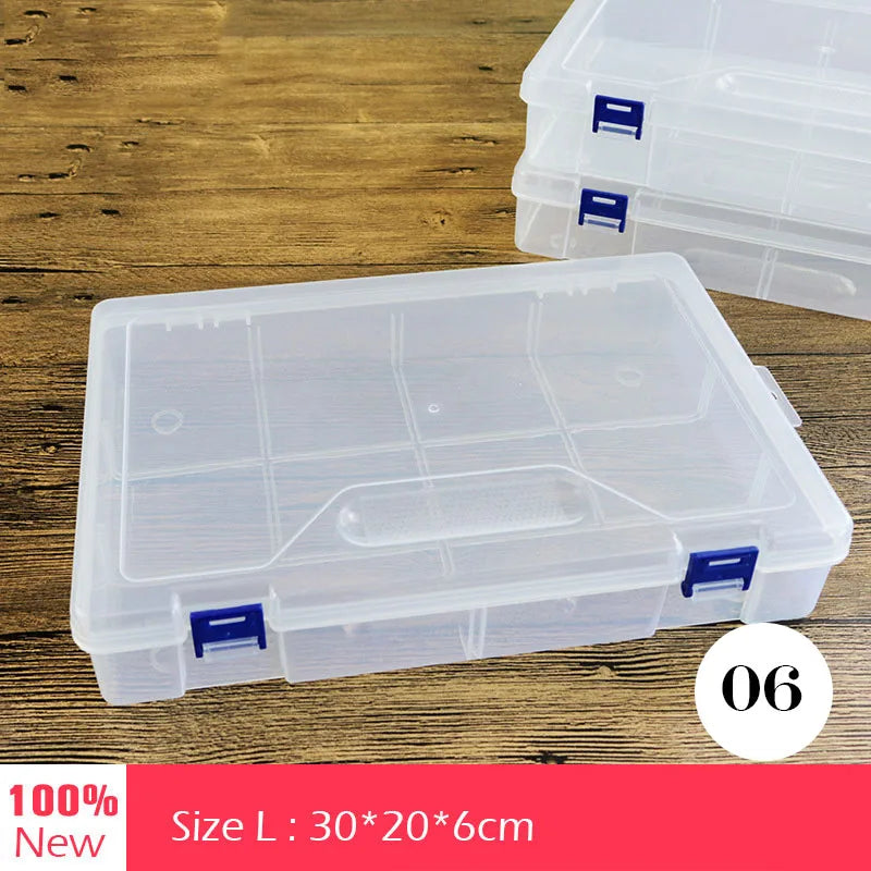 Multi Grids Plastic Detachable Storage Boxes Bins for Tools&Jewelry&Fishing Gear&Screw Desk Organizer cajas de madera
