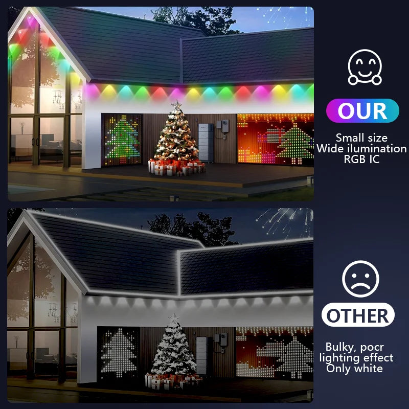 Smart Permanent Outdoor RGBIC Lights, 75 Modes