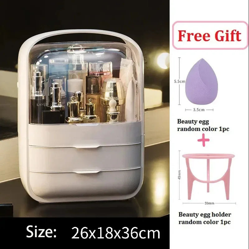 Cosmetic Storage Box Home Large Capacity Desktop Dustproof Dressing Table Lipstick Skin Care Luxury Storage Box Makeup Organizer