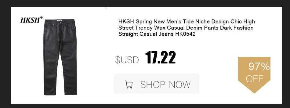HKSH Spring Autumn New Outfit China-Chic Dark Ribbon Zipper Men Tide Dark Hooded Sweatshirt Original Punk Ins Cargo Pants HK0531