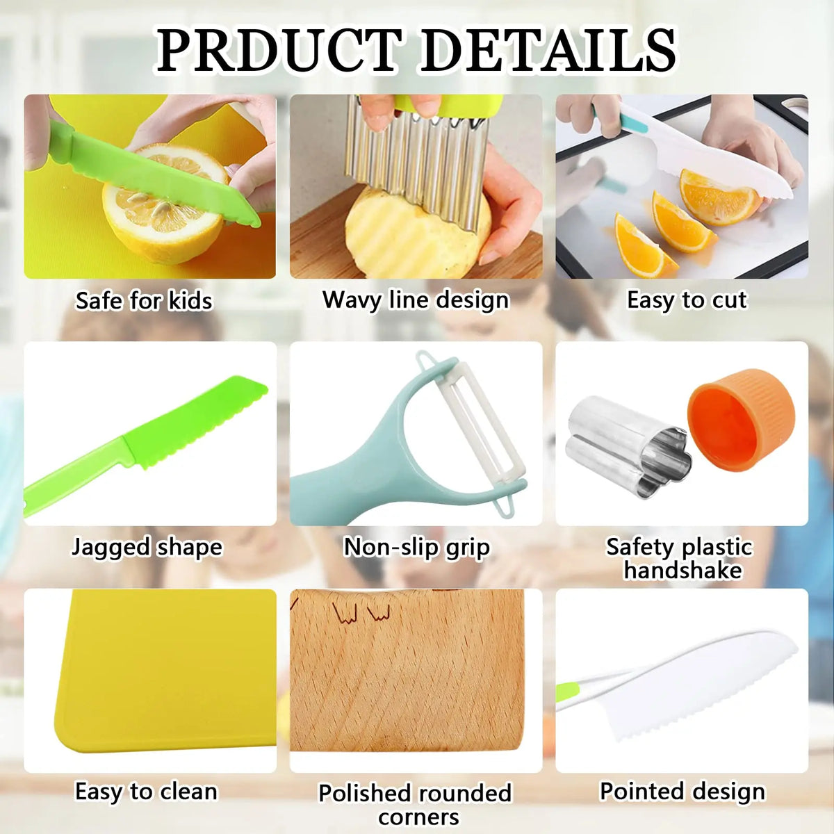Kids Cooking Set Toys Montessori Kitchen Tools for Toddlers