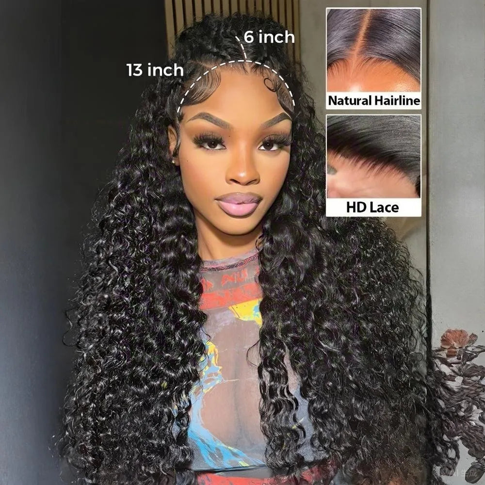 HD Lace Wig 13x6 Human Hair Natural Color Deep