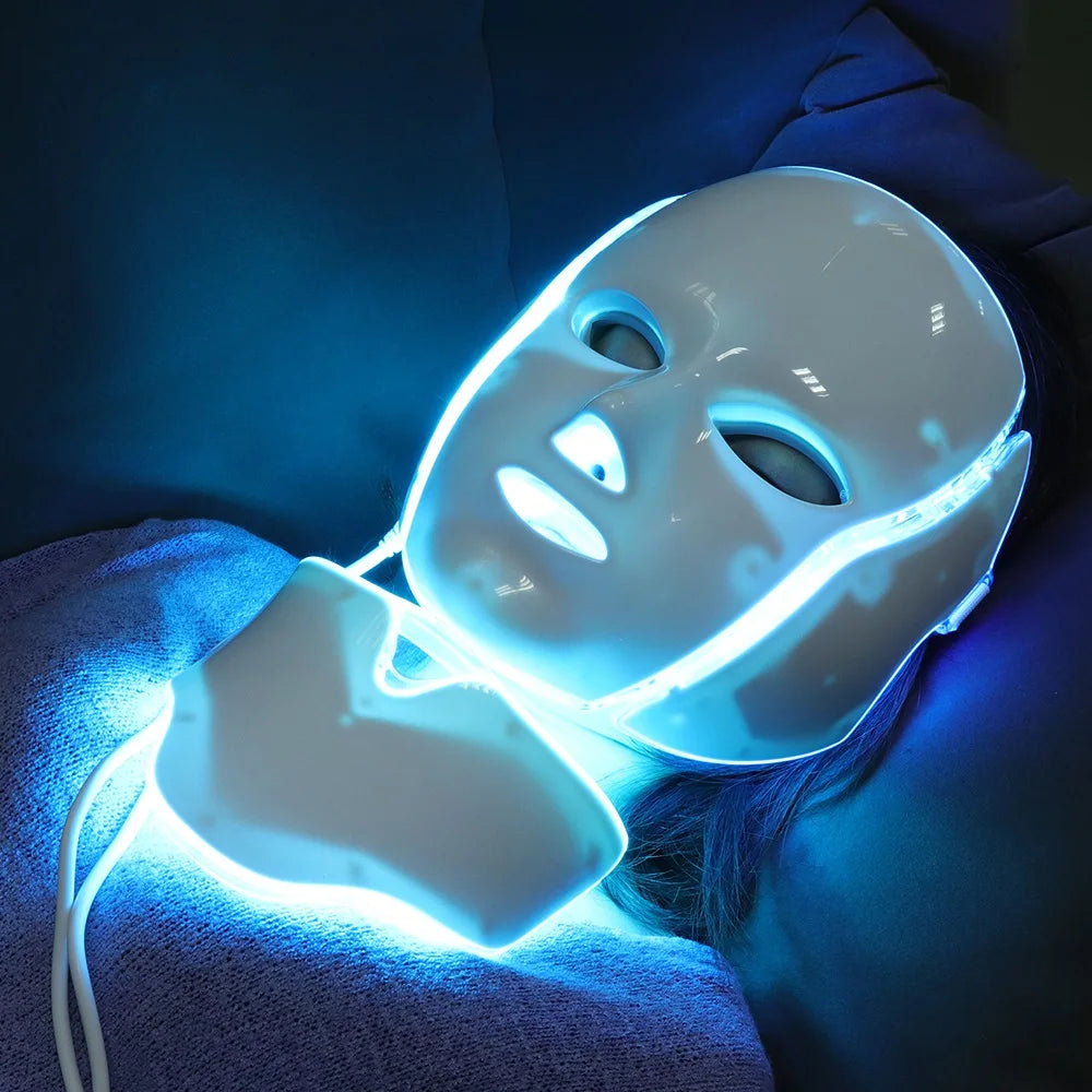 7 Colors Light LED Face Neck Beauty Mask Photon Red Light Facial