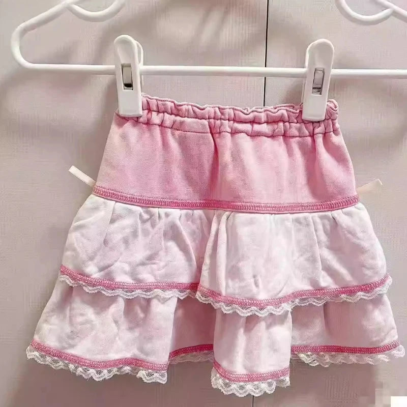 Japan Sweet Lolita Style Cake Mini Skirts Women Kawaii Cartoon - Pink