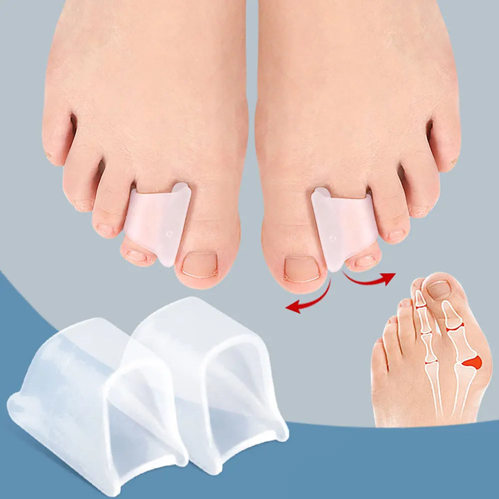 2Pcs Hammer Toe Corrector Hammertoe Straightener for Curled Crooked Bent Claw and Overlapping Toes Bunion Pads Protective Pad