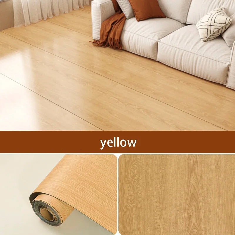 Wood Grain Peel and Stick Floor Tiles Waterproof Non-Slip Self Adhesive Vinyl Floor Sticker for Living Room Bedroom Home Decor