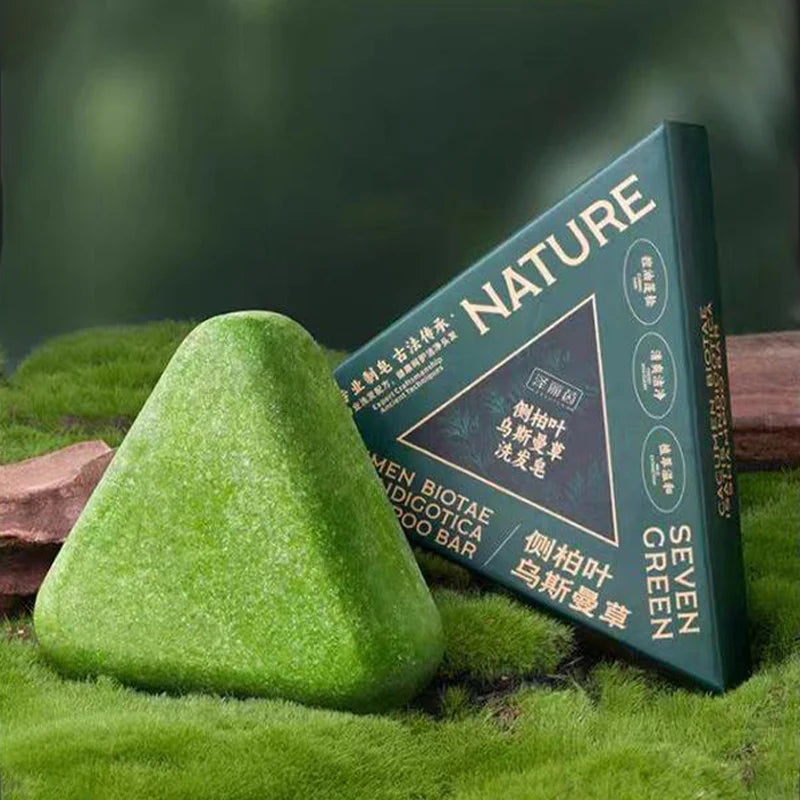 120g Seven Green Platycladi Usman Grass Handmade Shampoo Soap