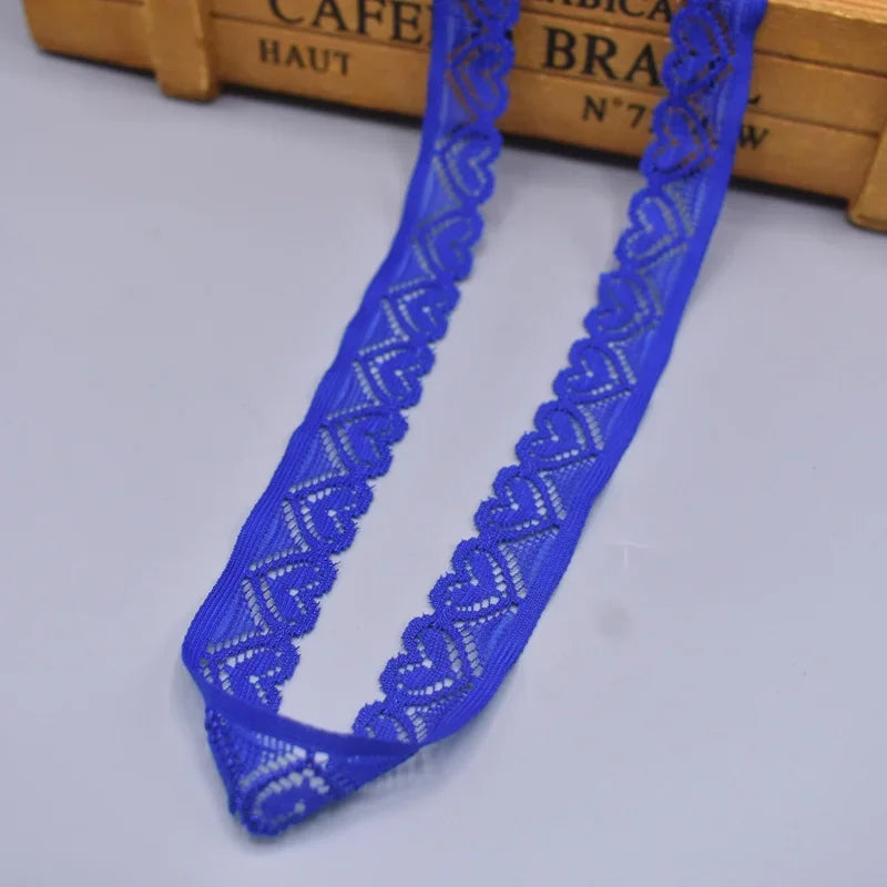 elastic lace ribbon Tape 18mm wide Trims heart-shaped stretch lace For Sewing decoration african lace fabric