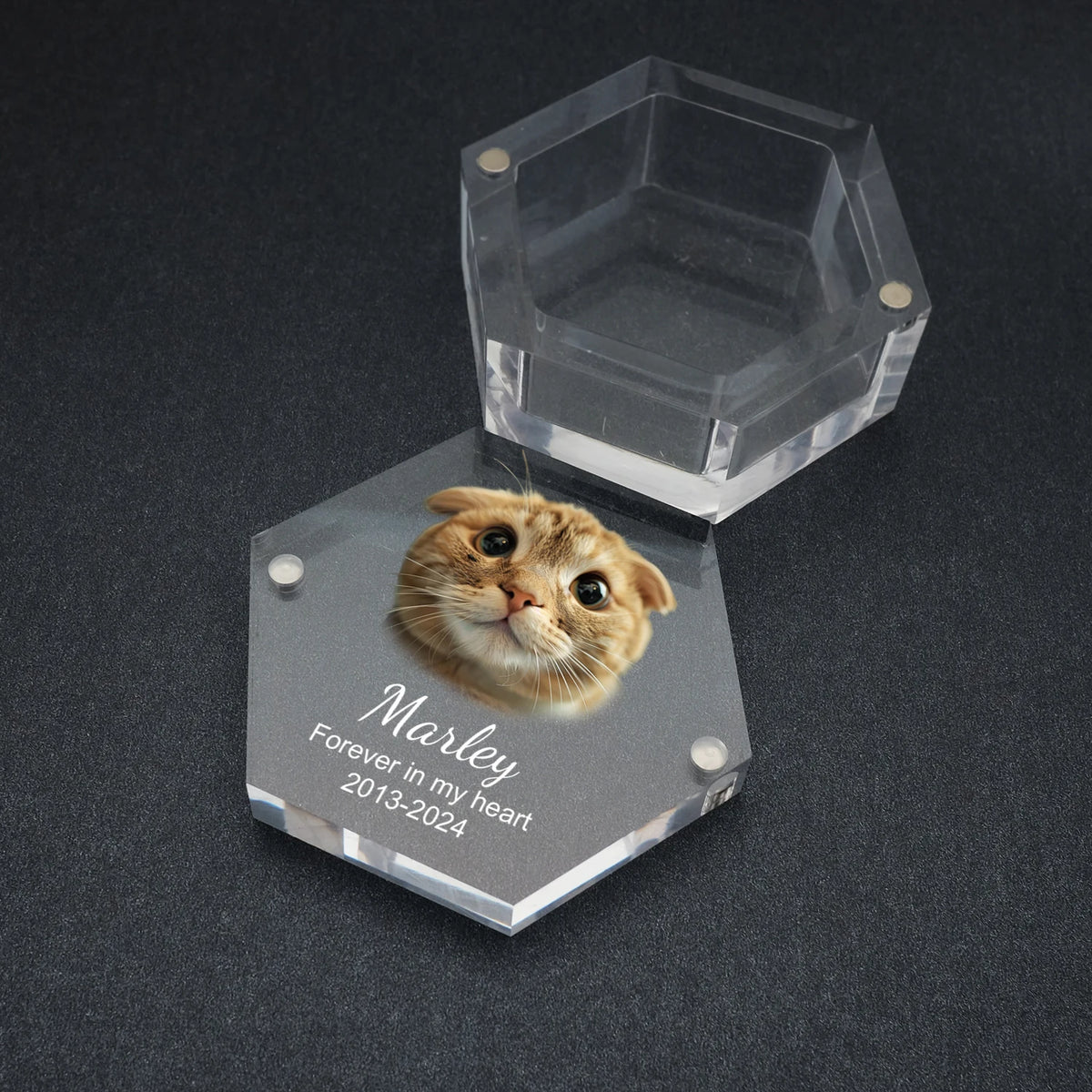 Personalized Keepsake Box with Photo Customized Pet Hair Box Dog and Cat Fur Memorial Box Custom Gifts for Pet Lovers Friends