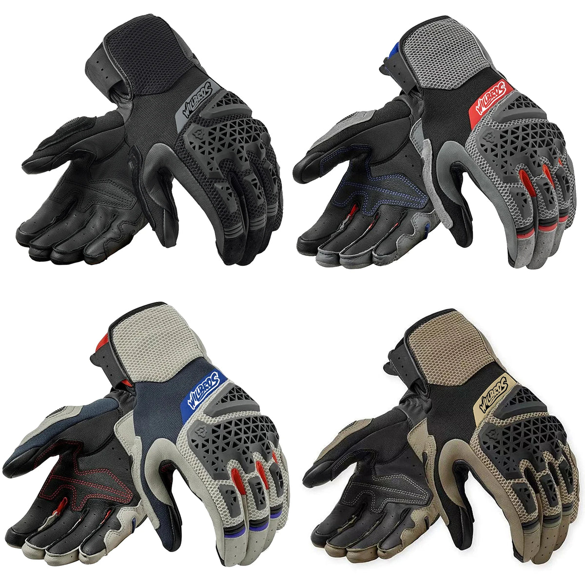 Leather Mesh Touchscreen Riding Gloves