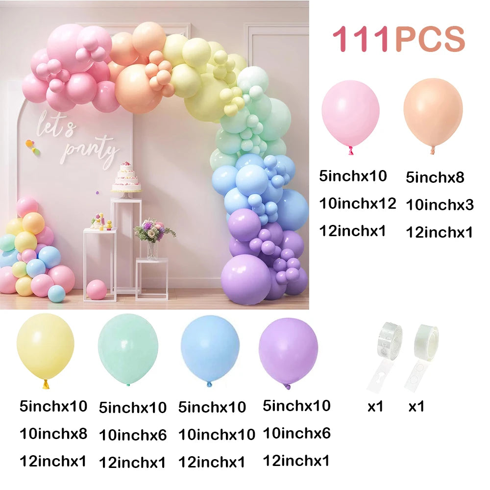 Pastel Rainbow Balloon Arch Garland Kit 1st Birthday Party