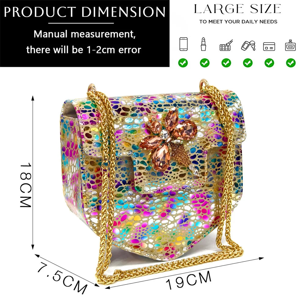 Venus Chan Elegant Rhinestone Heels &amp; Matching Bag Set