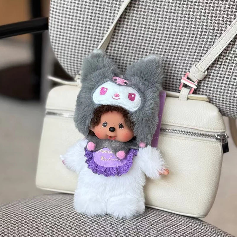 Monchhichi Keychain Kawaii Keychains for Bags Monchhichi Doll Hanging Pendants Children's Day Birthday Gift 몬치치