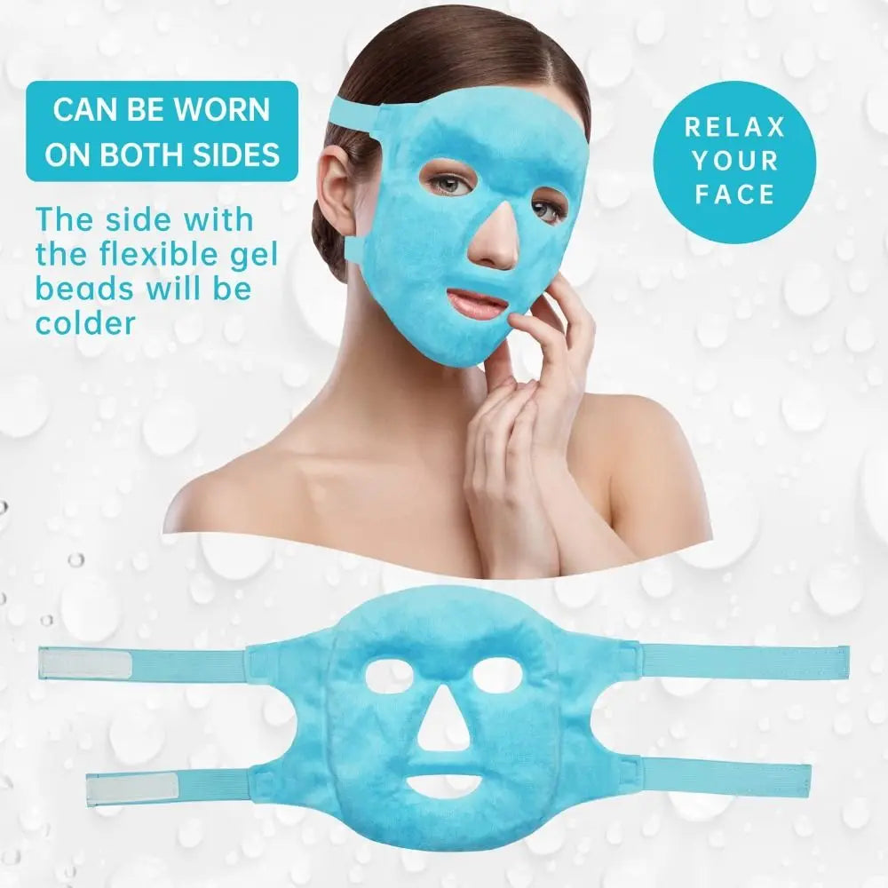 Relieve Fatigue Ice Gel Eye Face Mask Gel Beads Compress Reusable Sleep Mask Reduce Face Puff Cold and Hot Heat Skin Care Tool