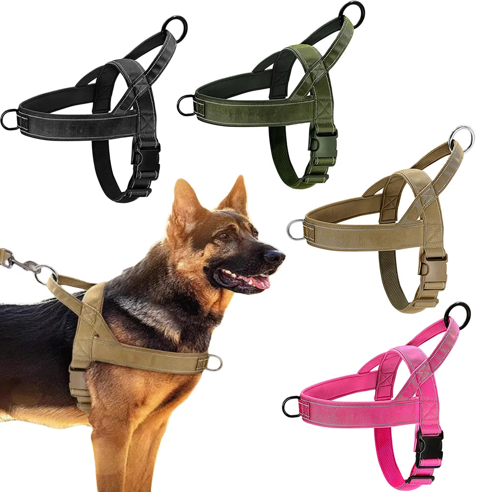 Tactical Anti-pull Dog Harness - 1000D Nylon Adjustable