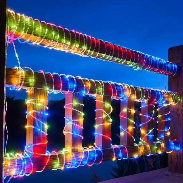 LED Rope Light String Solar Power Outdoor Fairy Lights