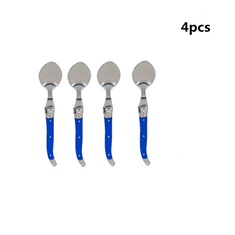 Laguiole Teaspoon set Mini Small Coffee Spoons Ice Tea Spoon Stainless Steel Stirring Dessert Scoop Flatware 6'' 15.5cm 4-10pcs