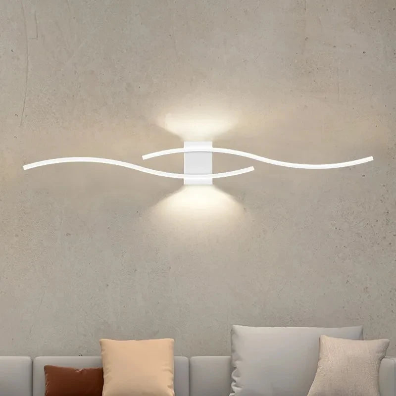 LED Wall Lamp 60/80CM Remote Control Wall Sconce Living Room TV Background Decor Bedroom Kitchen Stair Home Decor Led Lighting
