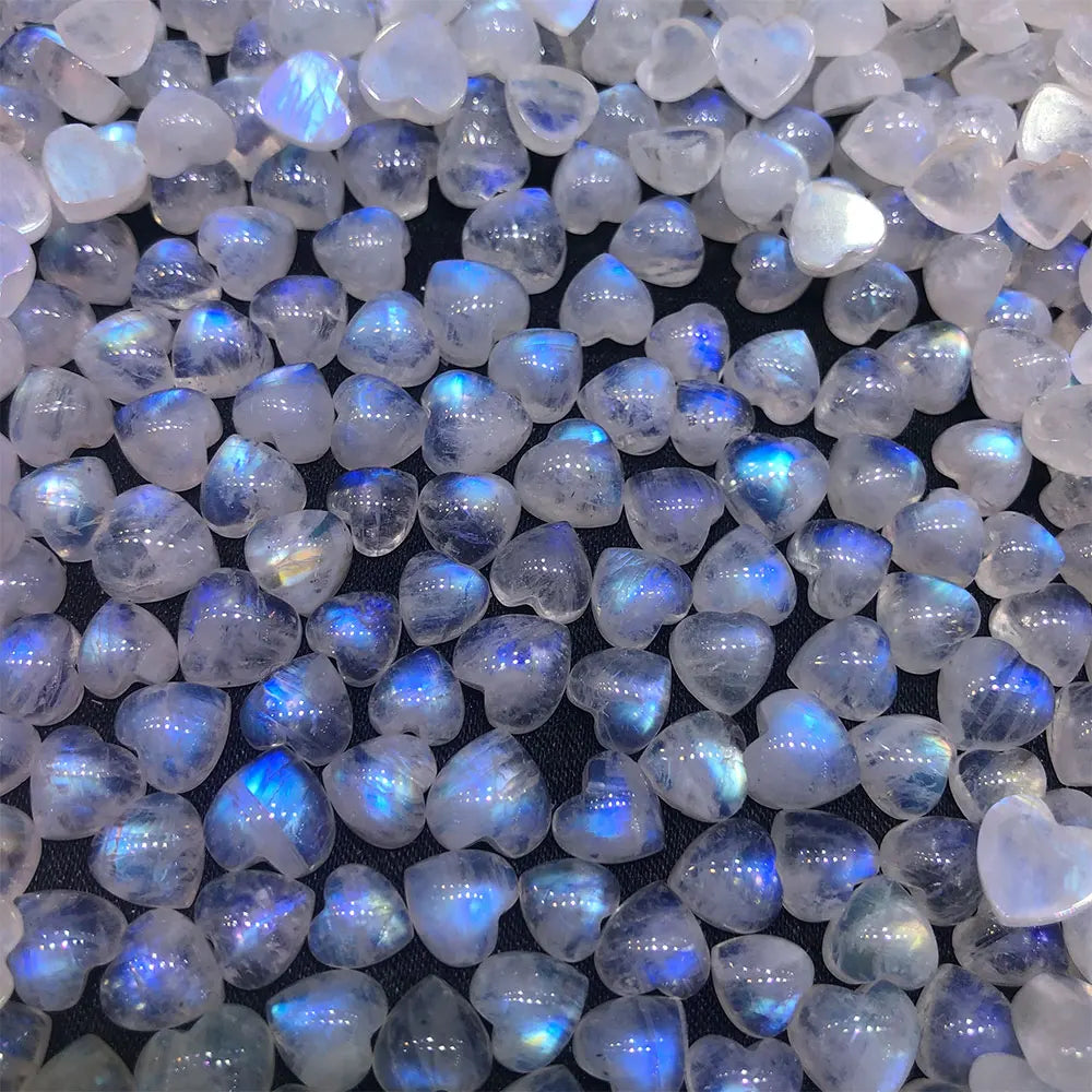 Natural Stone Moonstone Mini Heart Blue Moonstone Crystals Crystal Stones Gemstone Minerals Quartz Energy Spiritual Home Decor