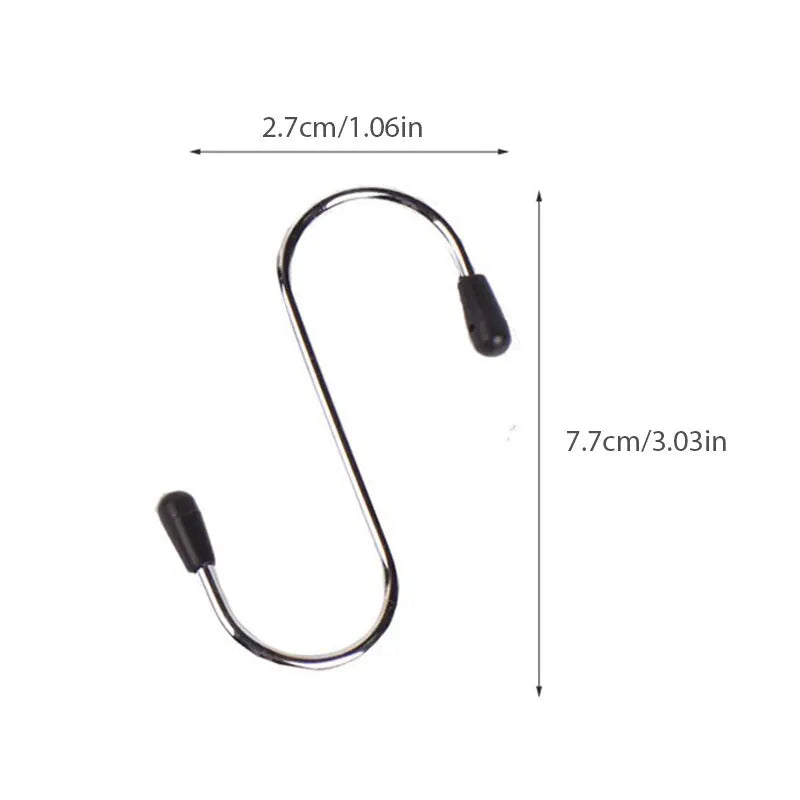 S Shaped Hooks Multifunctional Stainless Steel Hanging Hook Hanger For Kitchen Bar Bathroom Bedroom Storage Tool