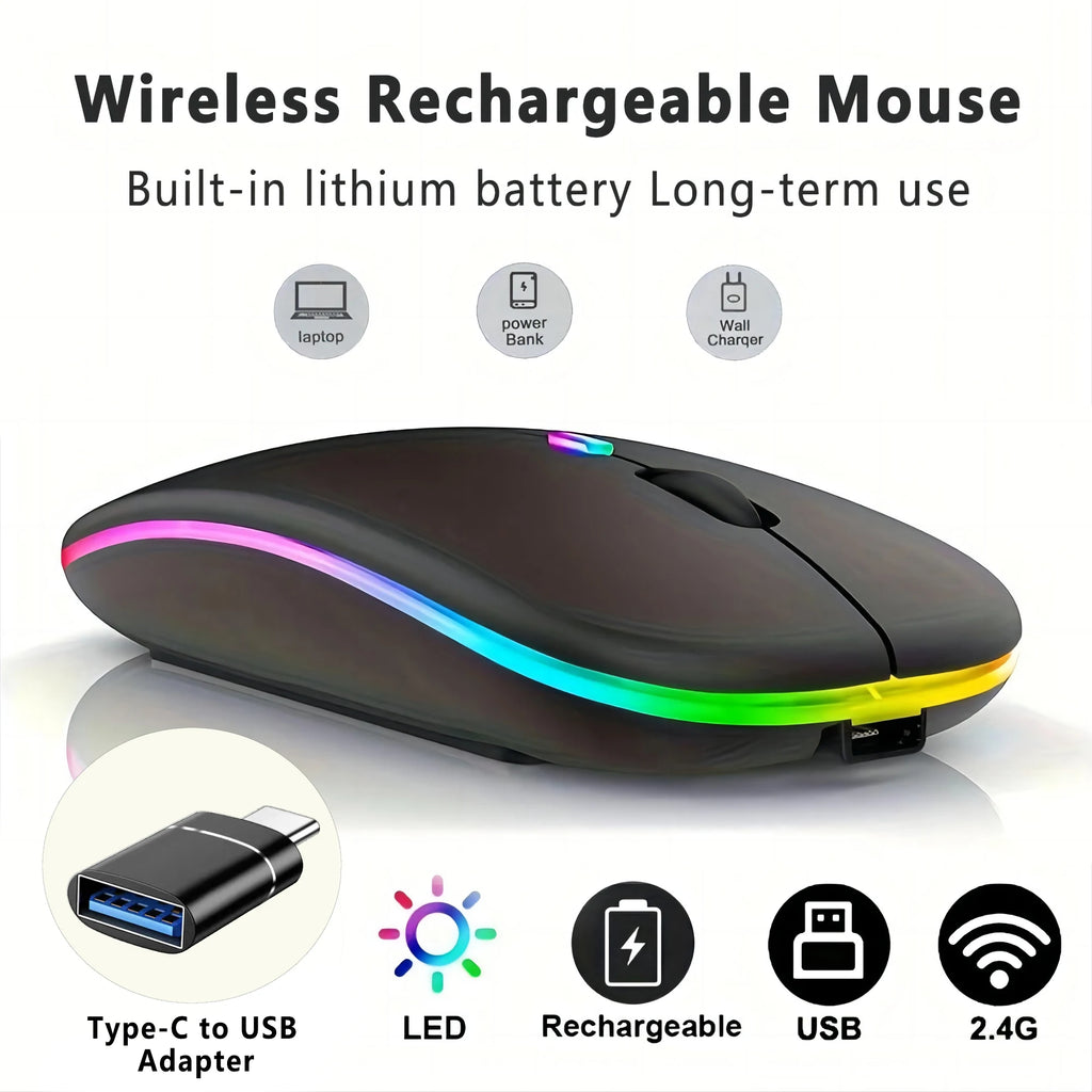 Wireless Rechargeable LED Backlit Gaming Mouse